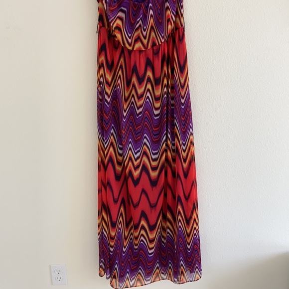 Bisou Bisou Neck Tie Multi Color Long Dress - Picture 6 of 8